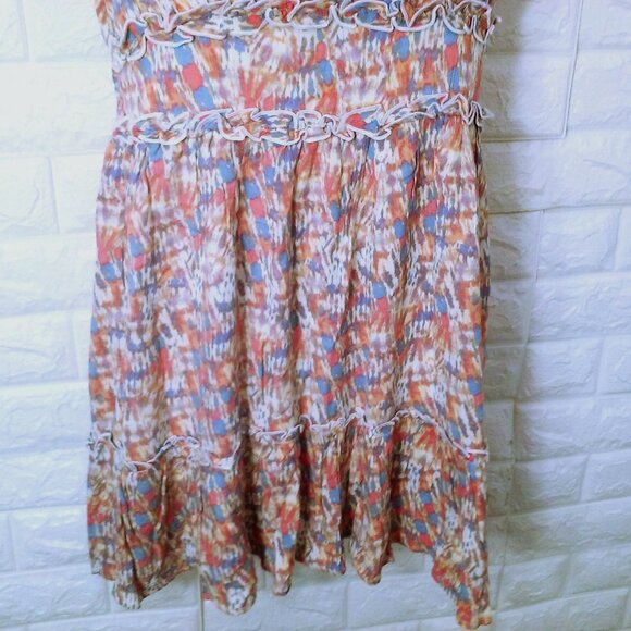 Gypsies+Moondust Tiered Ruffle Mini Sun Dress Lady-L Knot-Straps Smocked HiWaist - Picture 8 of 14